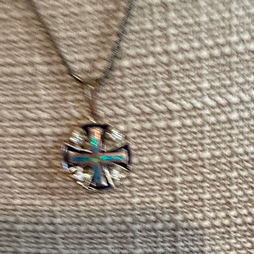 Source Unknown Silver And Blue Cross Necklace - image 2